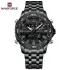 NAVIFORCE 9234 Fashion Brand Black Gold Men Watch Fashion Luxury Quartz Wrist Watches Sport Waterproof Stainless Steel Strap - Black Grey Black